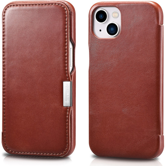 iCarer Vintage Series Side-Open Δερμάτινη Θήκη Apple iPhone 13 mini - Red (RIX1305-RD)