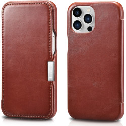 iCarer Vintage Series Side-Open Δερμάτινη Θήκη Apple iPhone 13 Pro Max - Red (RIX1308-RD)
