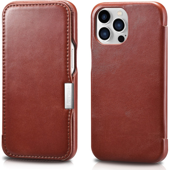 iCarer Vintage Series Side-Open Δερμάτινη Θήκη Apple iPhone 13 Pro - Red (RIX1307-RD)