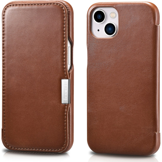 iCarer Vintage Series Side-Open Δερμάτινη Θήκη Apple iPhone 13 - Brown (RIX1306-BN)