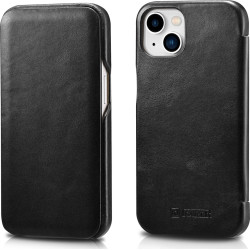 iCarer Vintage Series Curved Edge - Δερμάτινη Θήκη Apple iPhone 13 - Black (RIX1302-BK)
