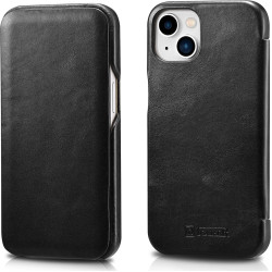 iCarer Vintage Series Curved Edge - Δερμάτινη Θήκη Apple iPhone 13 mini - Black (RIX1301-BK)