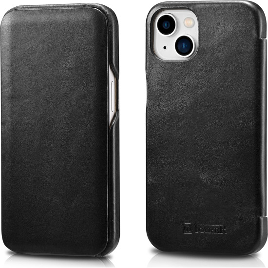 iCarer Vintage Series Curved Edge - Δερμάτινη Θήκη Apple iPhone 13 mini - Black (RIX1301-BK)