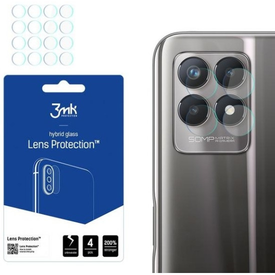 3MK Hybrid Glass Camera Protector - Αντιχαρακτικό Υβριδικό Προστατευτικό Γυαλί για Φακό Κάμερας Realme 8i - 4 Τεμάχια (5903108439459)