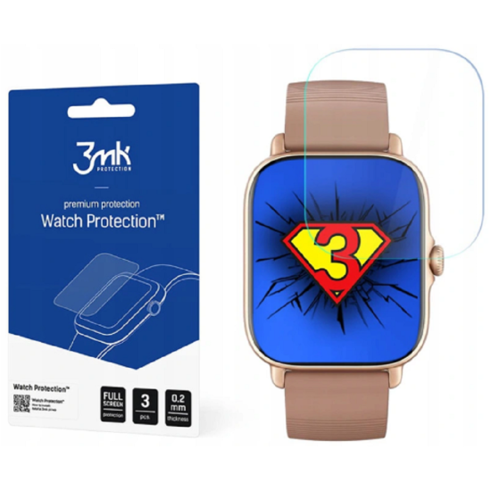 3MK ARC Screen Protector - Μεμβράνη Προστασίας Οθόνης Xiaomi Amazfit GTS 3 - 3 Τεμάχια (5903108444354)