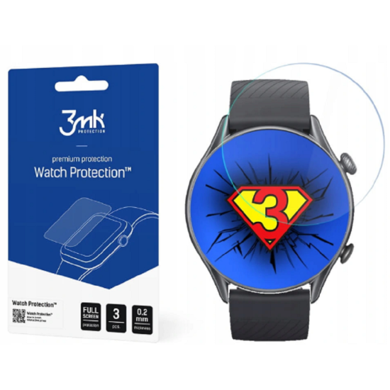 3MK ARC Screen Protector - Μεμβράνη Προστασίας Οθόνης Xiaomi Amazfit GTR 3 - 3 Τεμάχια (5903108444361)