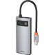 Baseus Metal Gleam Series 4 in 1 - Hub Docking Station Type-C σε 1 x Type-C / 1 x HDMI 4K 30 Hz / 1 x USB 3.2 / 1 x USB 2.0 - 100W - Gray (CAHUB-CY0G)