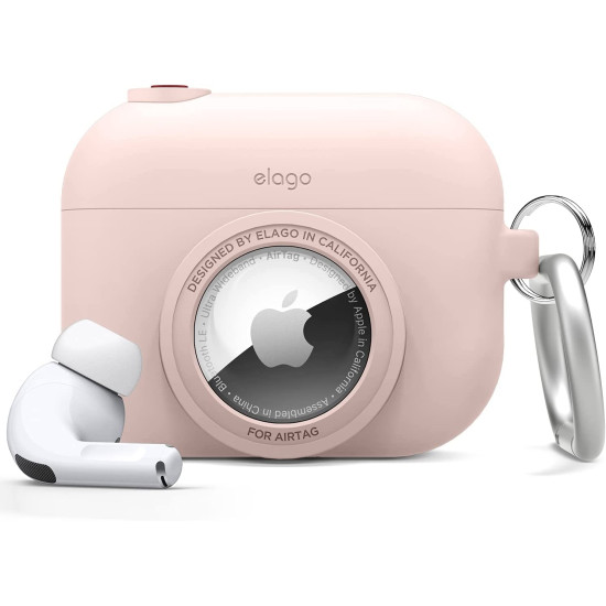 Elago Snap Shot Case - Θήκη Σιλικόνης για AirPods Pro 1st Gen και AirTag 2 / 1 - Sand Pink (EAPPAT1-SPK)