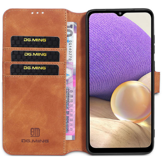 DG.Ming Θήκη Πορτοφόλι - Samsung Galaxy A32 5G - Light Brown (8719793125167)