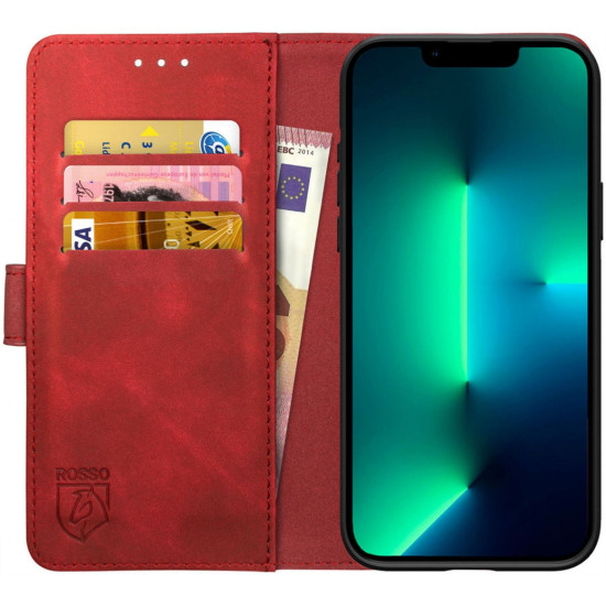 Rosso Element PU Θήκη Πορτοφόλι Apple iPhone 13 Pro Max - Red (8719246324833)