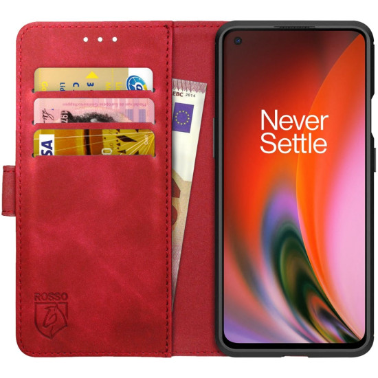 Rosso Element PU Θήκη Πορτοφόλι OnePlus Nord 2 5G - Red (8719246326462)