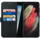 Rosso Deluxe Δερμάτινη Θήκη Πορτοφόλι Samsung Galaxy S21 Ultra 5G - Black (8719246285738)