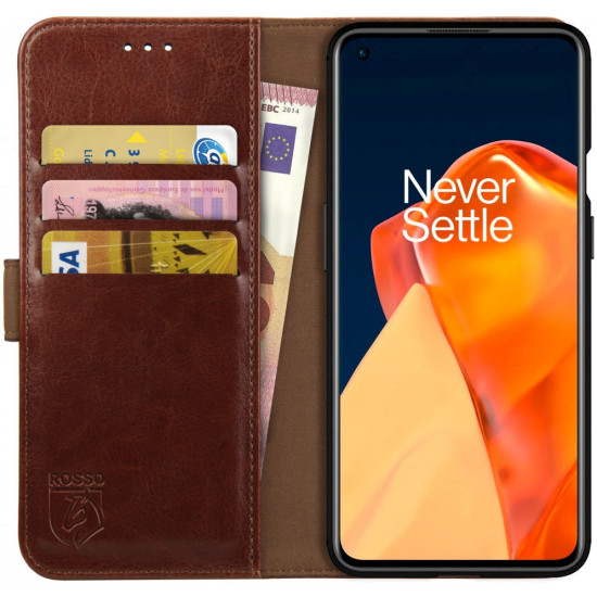 Rosso Element PU Θήκη Πορτοφόλι OnePlus 9 Pro - Brown (8719246296680)