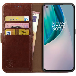 Rosso Element PU Θήκη Πορτοφόλι OnePlus Nord N10 5G - Brown (8719246285547)