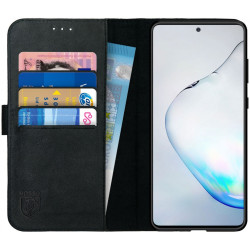 Rosso Deluxe Δερμάτινη Θήκη Πορτοφόλι Samsung Galaxy Note 10 Lite - Black (8719246233708)