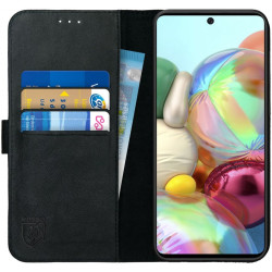 Rosso Deluxe Δερμάτινη Θήκη Πορτοφόλι Samsung Galaxy A51 - Black (8719246226120)