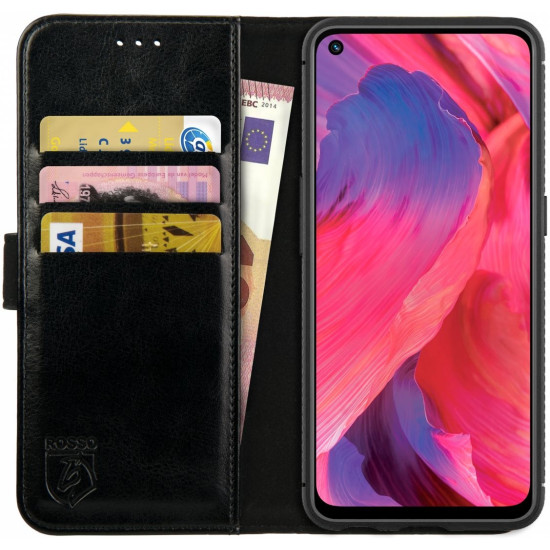 Rosso Element PU Θήκη Πορτοφόλι Oppo A74 5G - Black (8719246312762)
