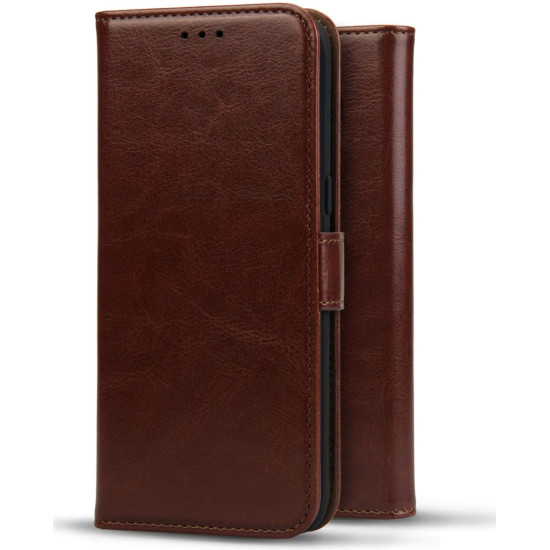 Rosso Element PU Θήκη Πορτοφόλι Oppo A54 - Brown (8719246312793)