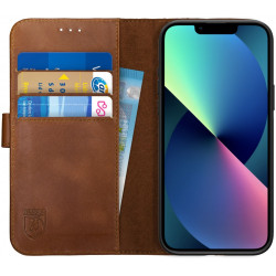 Rosso Deluxe Δερμάτινη Θήκη Πορτοφόλι Apple iPhone 13 - Brown (8719246319976)