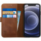 Rosso Deluxe Δερμάτινη Θήκη Πορτοφόλι Apple iPhone 12 / 12 Pro - Brown (8719246258329)