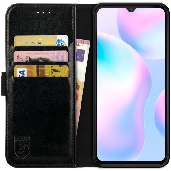 Rosso Element PU Θήκη Πορτοφόλι Xiaomi Redmi 9A / 9AT / 9i - Black (8719246262548)