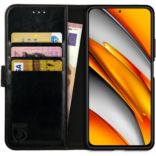 Rosso Element PU Θήκη Πορτοφόλι Xiaomi Poco F3 / Mi 11i - Black (8719246312540)