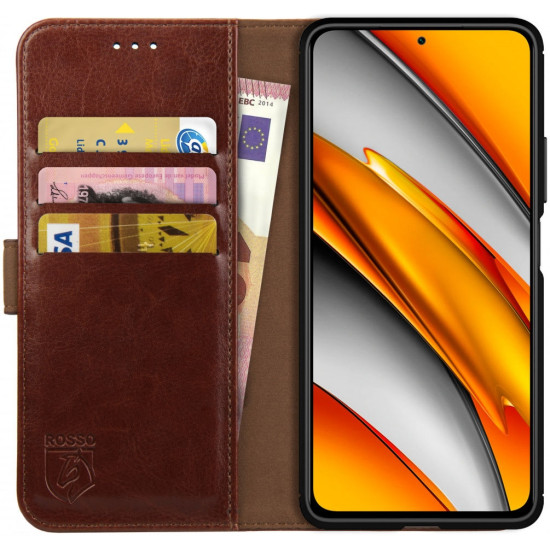 Rosso Element PU Θήκη Πορτοφόλι Xiaomi Poco F3 / Mi 11i - Brown (8719246312557)