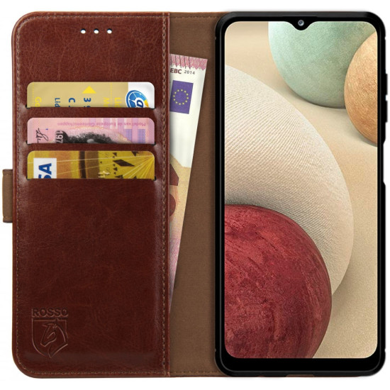 Rosso Element PU Θήκη Πορτοφόλι Samsung Galaxy A12 - Brown (8719246290633)