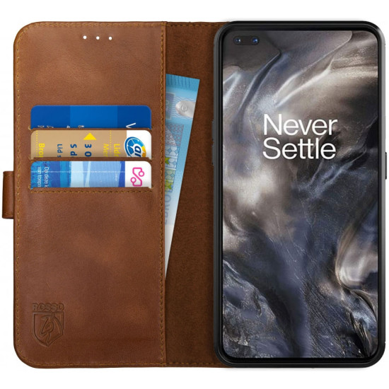 Rosso Deluxe Δερμάτινη Θήκη Πορτοφόλι OnePlus Nord - Brown (8719246258282)