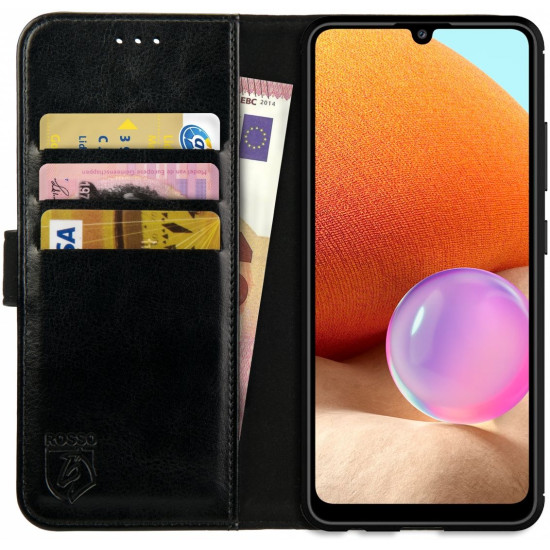 Rosso Element PU Θήκη Πορτοφόλι Samsung Galaxy A32 4G - Black (8719246319877)