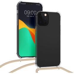 KWmobile Διάφανη Θήκη Σιλικόνης με Λουράκι Λαιμού - Apple iPhone 13 Pro - Transparent / Gold (55963.21)