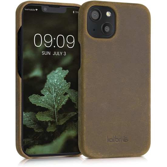 Kalibri Σκληρή Δερμάτινη Θήκη Apple iPhone 13 - Smooth Genuine Leather Hard Case - Brown (56414.05)