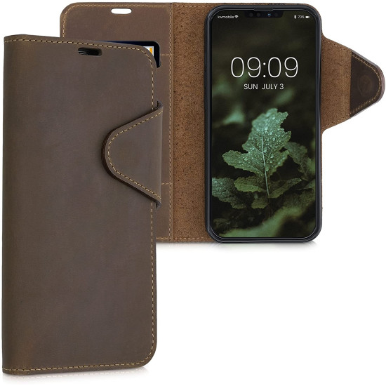 Kalibri Δερμάτινη Suede Θήκη Πορτοφόλι Apple iPhone 13 Pro - Brown (56777.05)