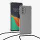 KWmobile Διάφανη Θήκη Σιλικόνης με Λουράκι Λαιμού - Motorola Moto G51 5G - Transparent / Black (57000.01)