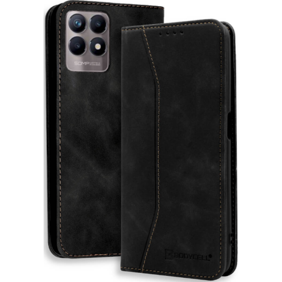 Bodycell Θήκη - Πορτοφόλι Realme 8i - Black (5206015057830)