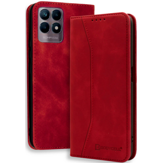 Bodycell Θήκη - Πορτοφόλι Realme 8i - Red (5206015057885)