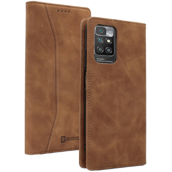 Bodycell Θήκη - Πορτοφόλι Xiaomi Redmi 10 - Brown (5206015066887)