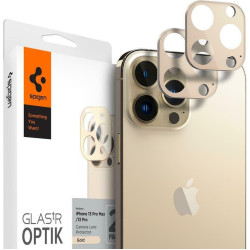 Spigen GLAS.tR OPTIK Camera Lens Protector - Αντιχαρακτικό Προστατευτικό Γυαλί για Φακό Κάμερας Apple iPhone 13 Pro / 13 Pro Max - 2 Τεμάχια - Gold (AGL04034)