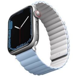 Uniq Revix Μαγνητικό Λουράκι Premium Σιλικόνης Apple Watch SE/11/10/9/8/7/6/5/4 (42/41/40mm) - White / Blue (UNIQ-41MM-REVWHTBLU)