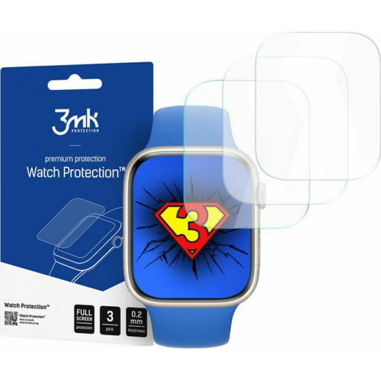 3MK ARC Screen Protector - Μεμβράνη Προστασίας Οθόνης Apple Watch 9 / 8 / 7 41mm - 3 Τεμάχια (5903108443616)
