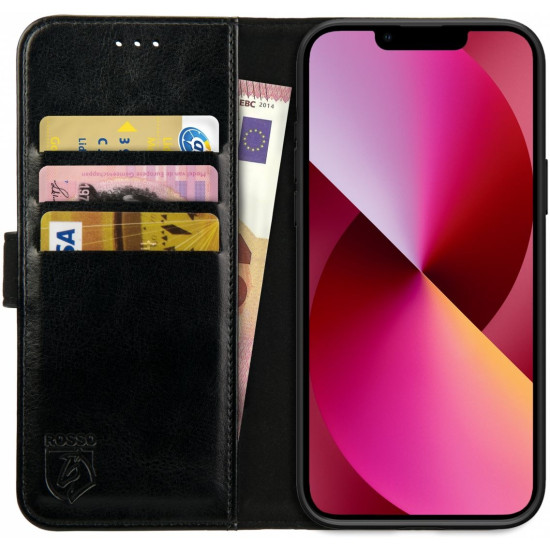 Rosso Element PU Θήκη Πορτοφόλι Apple iPhone 13 - Black (8719246324666)