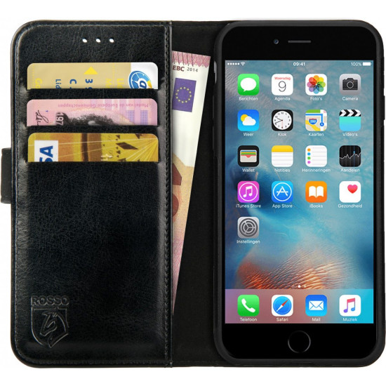 Rosso Element PU Θήκη Πορτοφόλι Apple iPhone 6S Plus / 6 Plus - Black (8719246150968)