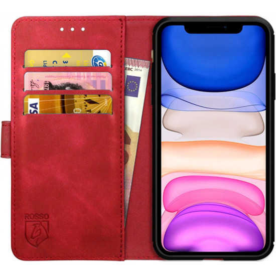 Rosso Element PU Θήκη Πορτοφόλι Apple iPhone 11 - Red (8719246321283)
