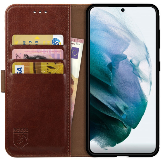 Rosso Element PU Θήκη Πορτοφόλι Samsung Galaxy S21 5G - Brown (8719246285998)