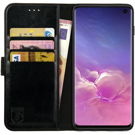 Rosso Element PU Θήκη Πορτοφόλι Samsung Galaxy S10 - Black (8719246171840)