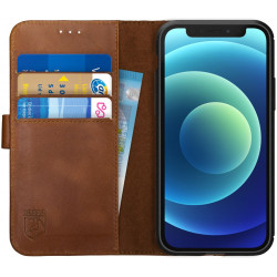 Rosso Deluxe Δερμάτινη Θήκη Πορτοφόλι Apple iPhone 12 mini - Brown (8719246258305)