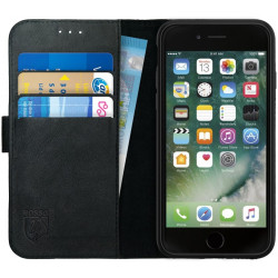 Rosso Deluxe Δερμάτινη Θήκη Πορτοφόλι Apple iPhone 6S / 6 - Black (8719246126369)