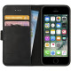 Rosso Deluxe Δερμάτινη Θήκη Πορτοφόλι Apple iPhone SE / 5S / 5 - Black (8719246113291)