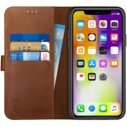 Rosso Deluxe Δερμάτινη Θήκη Πορτοφόλι Apple iPhone XS Max - Brown (8719246158377)