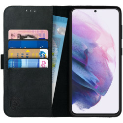 Rosso Deluxe Δερμάτινη Θήκη Πορτοφόλι Samsung Galaxy S21 Plus 5G - Black (8719246285714)